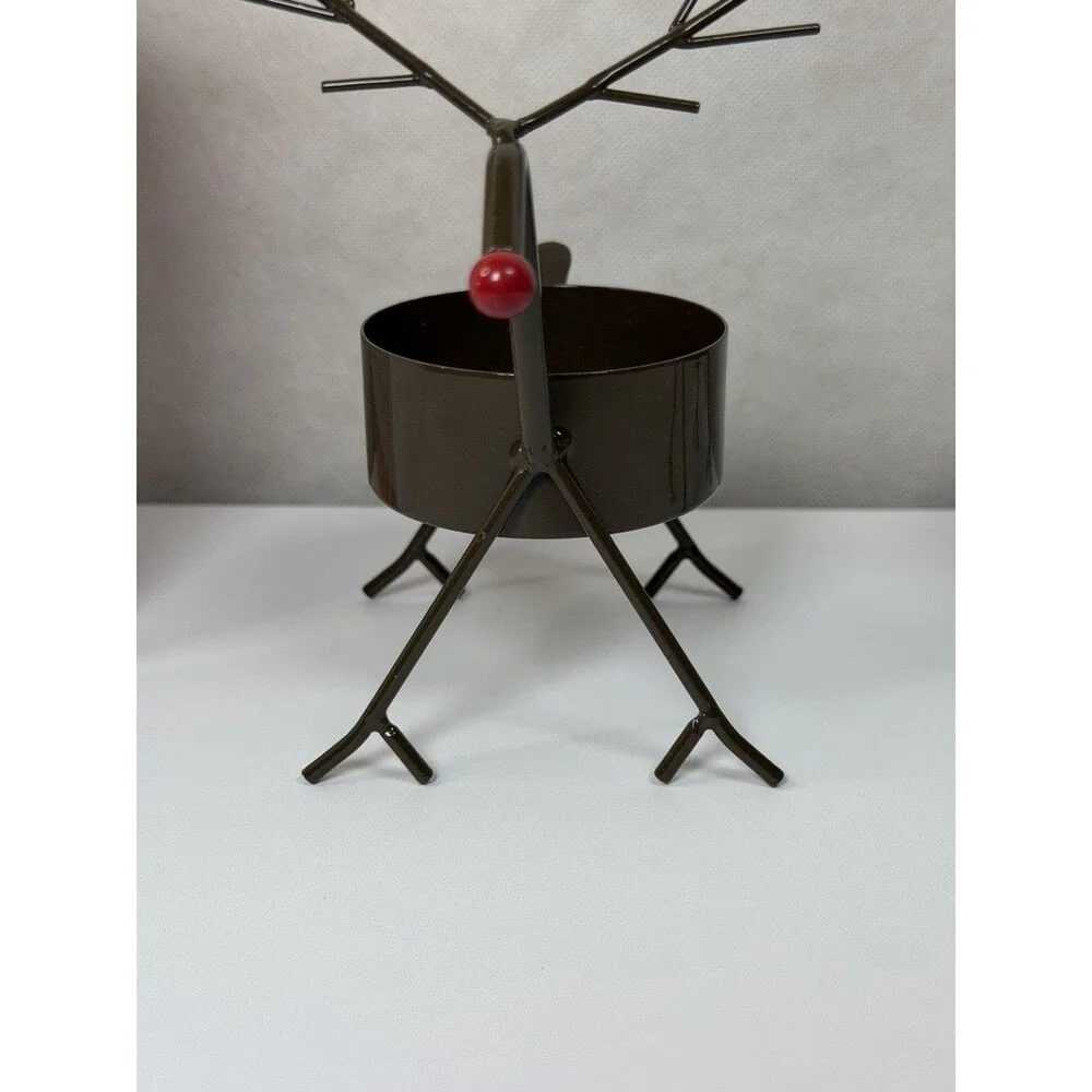 Gold Canyon Christmas Mini Reindeer Tealight Holders Set of 2 Vtg Holiday Box